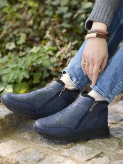 Discount Boots zippées fourrées Femme Boots