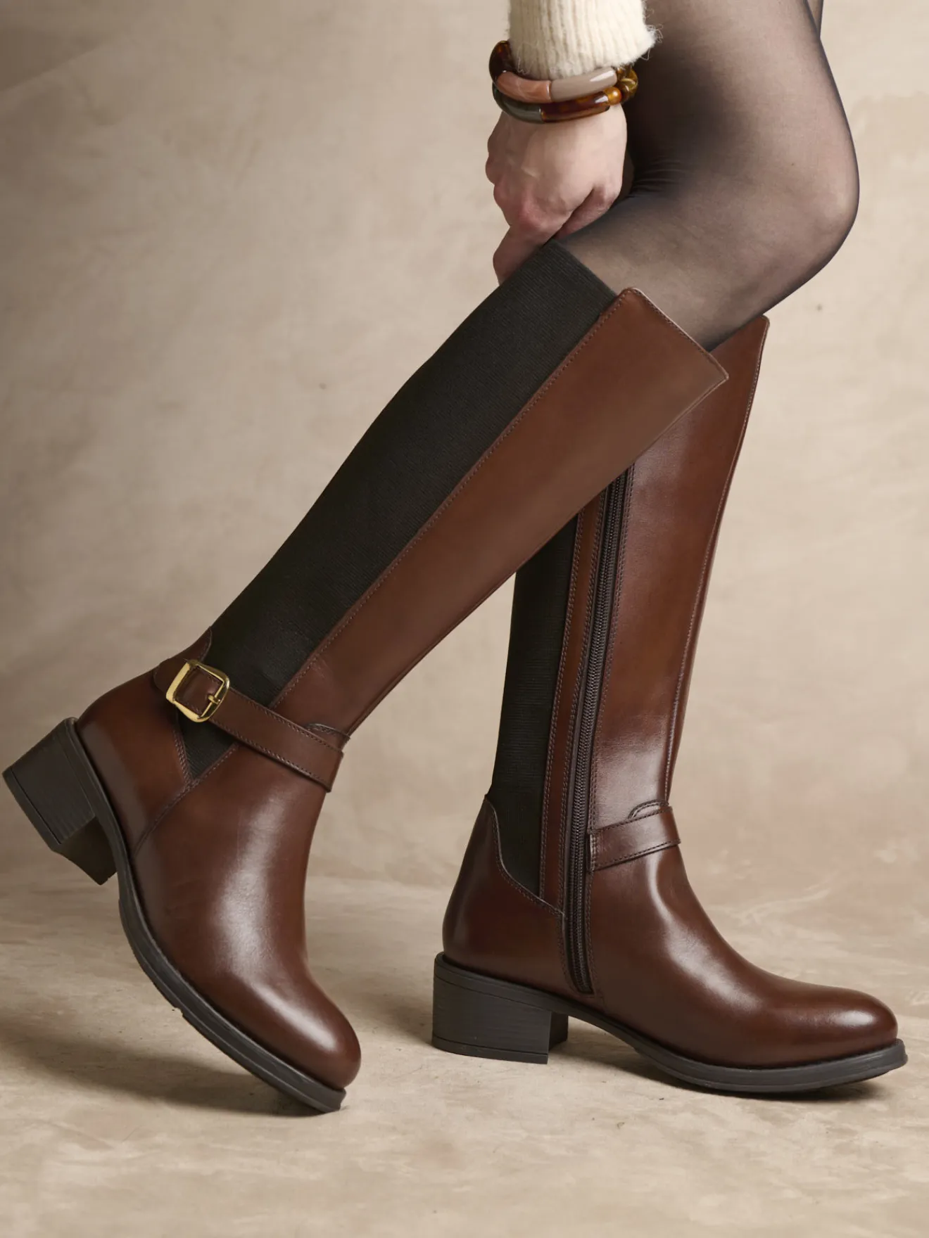 Online Bottes hautes mollets larges Femme Bottes