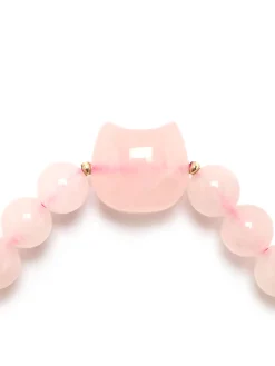 New Bracelet chat et perles quartz Femme Accessoires Et Bijoux