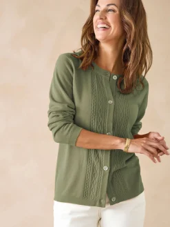 Sale Cardigan avec jeux de torsades Femme Gilet