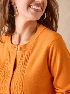 Cardigan avec jeux de torsades Femme Gilet