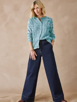 Outlet Cardigan en maille torsadée Femme Gilet