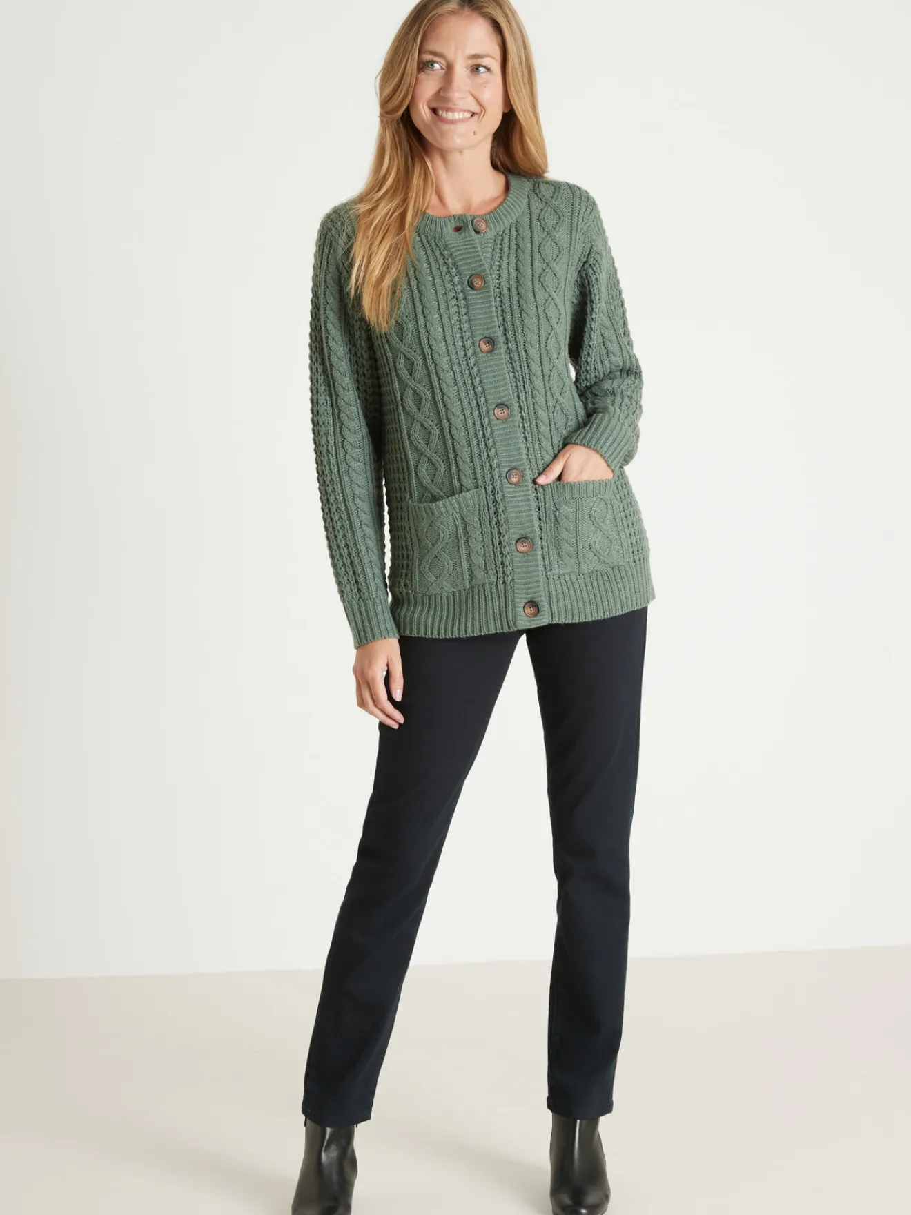 Cardigan torsadé col rond Femme Gilet