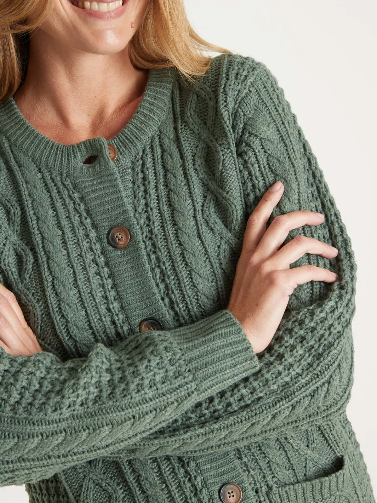 Cardigan torsadé col rond Femme Gilet