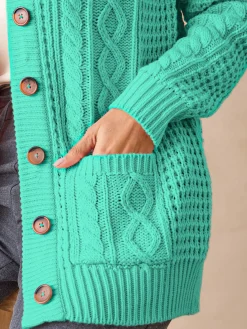 Best Cardigan torsadé col rond Femme Gilet