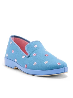 Hot Charentaises brodées intérieur éponge Femme Pantoufles, Chaussons