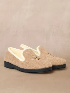 Clearance Charentaises entièrement fourrées laine Femme Pantoufles, Chaussons