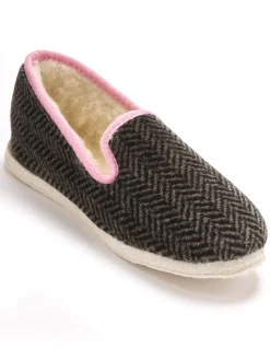 Discount Charentaises fourrées semelle feutre Femme Pantoufles, Chaussons