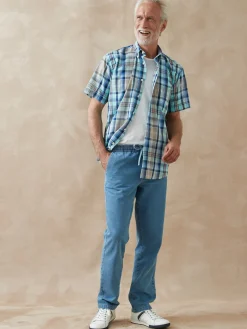 New Chemise carreaux manches courtes Homme Chemise