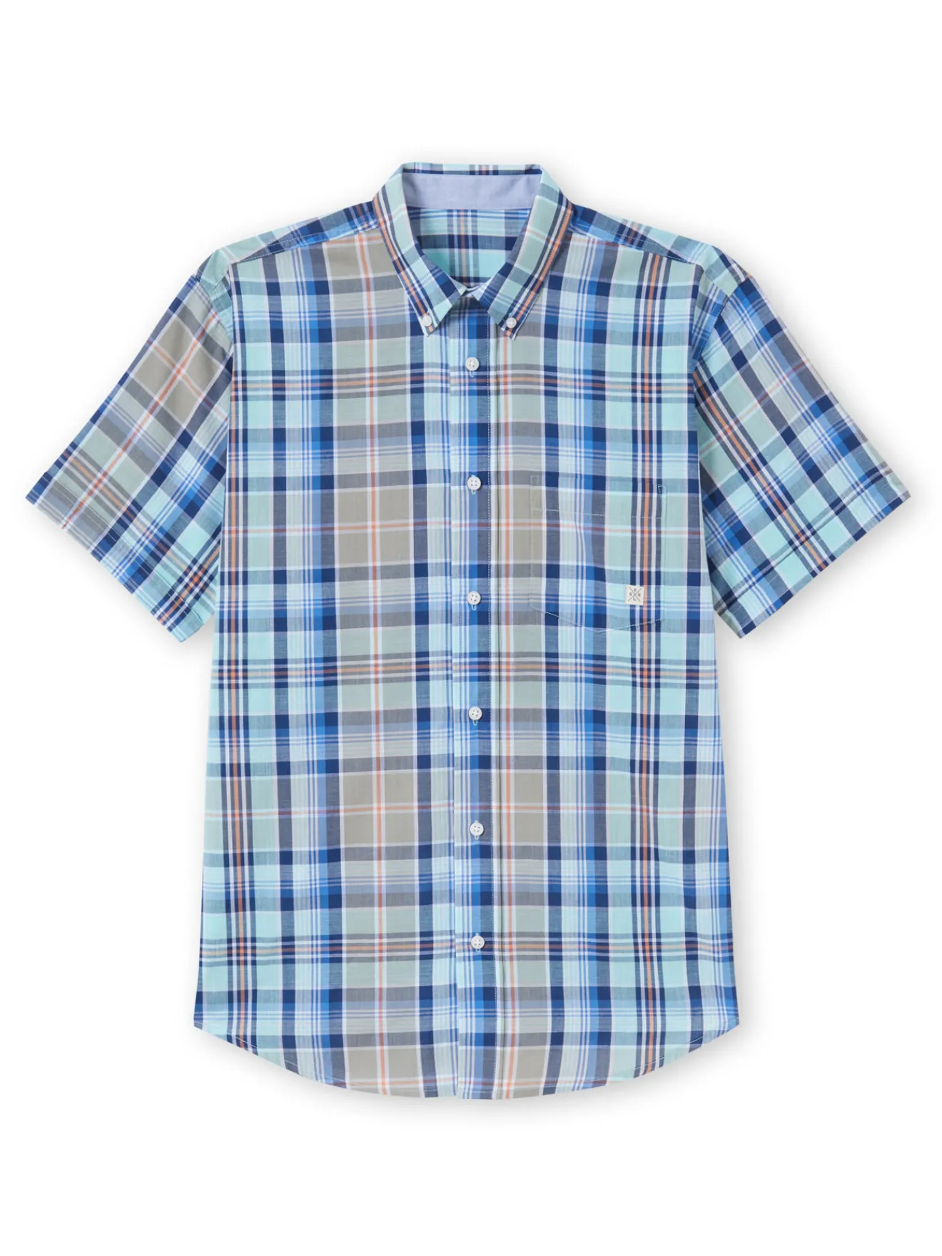 New Chemise carreaux manches courtes Homme Chemise