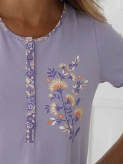 Clearance Chemise de nuit courte forme liquette Chemise De Nuit