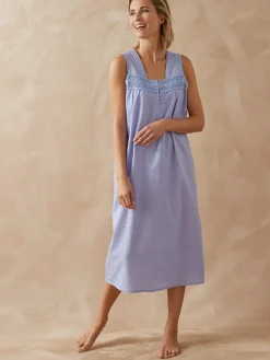 New Chemise de nuit plumetis larges bretelle Chemise De Nuit