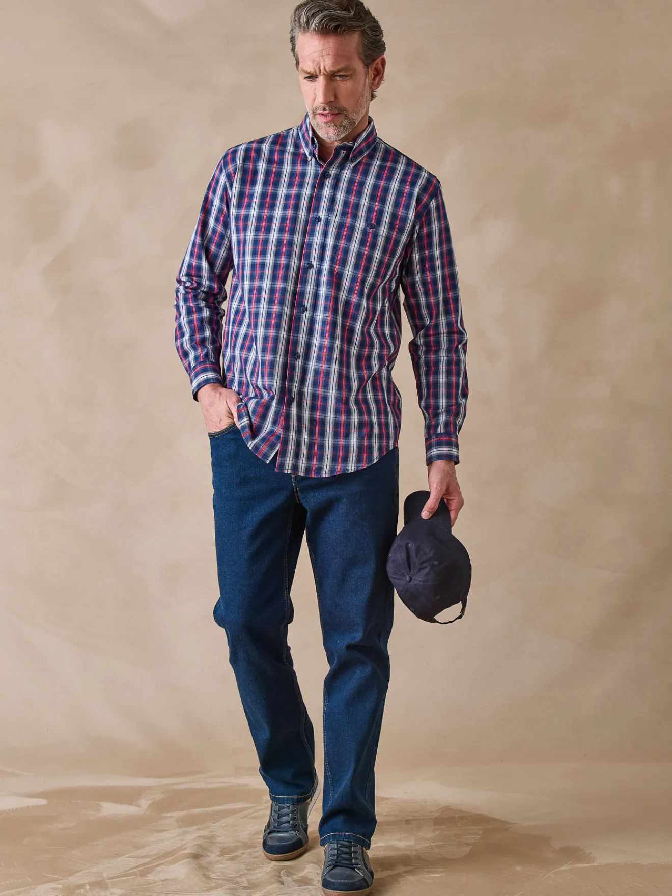 New Chemise en tissu pur coton Homme Chemise