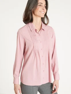 Chemisier à plis effet plastron Femme Chemisier, Blouse