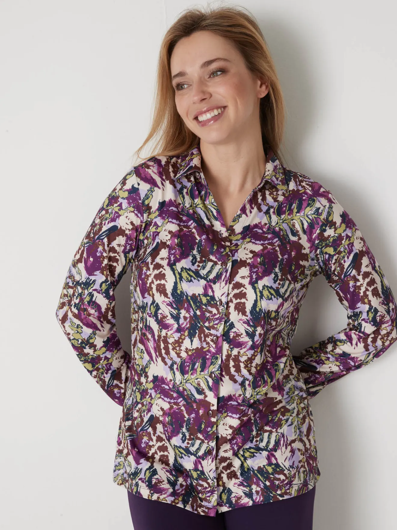 Online Chemisier chaud en maille Femme Chemisier, Blouse