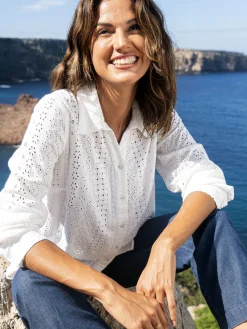 Online Chemisier en broderie anglaise Femme Tunique|Chemisier, Blouse