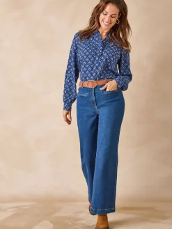 New Chemisier en crêpe col montant volanté Femme Tunique|Chemisier, Blouse