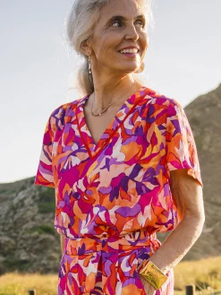 Online Chemisier encolure smockée Femme Chemisier, Blouse