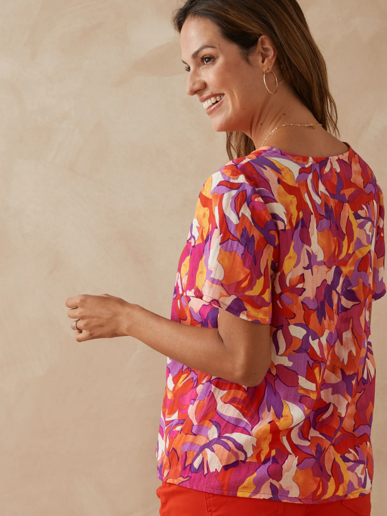 Online Chemisier encolure smockée Femme Chemisier, Blouse