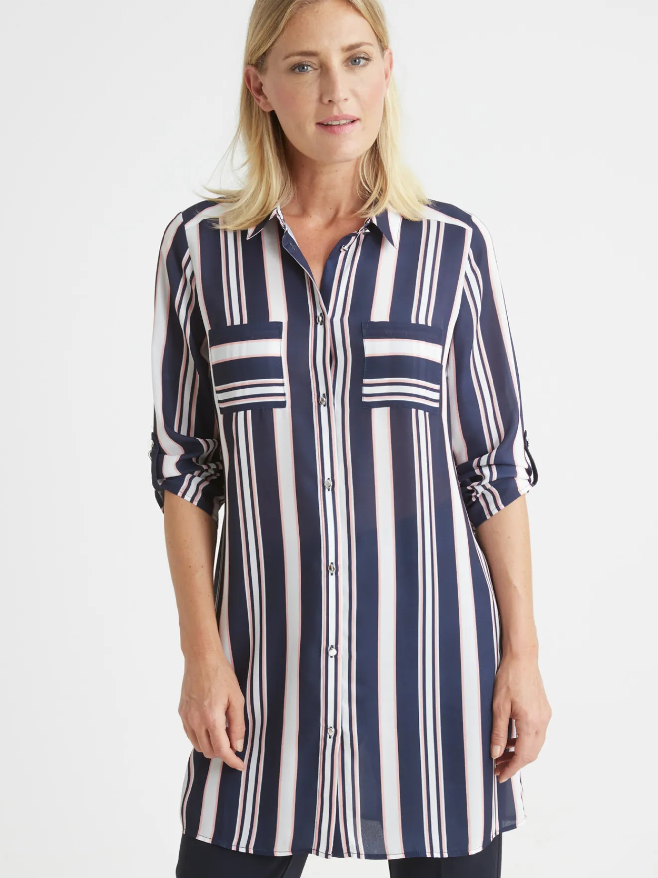 Online Chemisier fluide long. 85 cm Femme Chemisier, Blouse