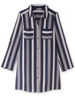 Online Chemisier fluide long. 85 cm Femme Chemisier, Blouse