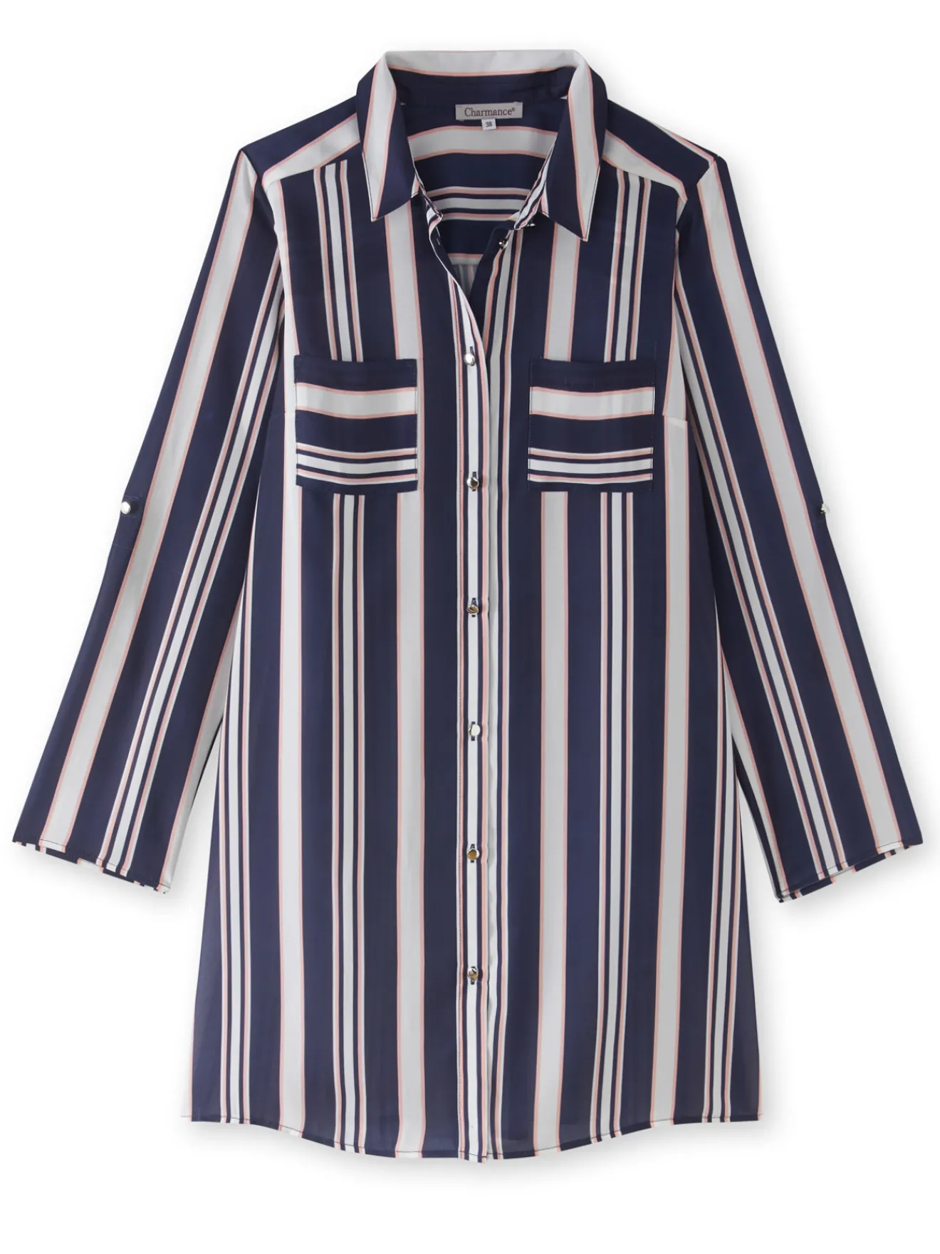 Online Chemisier fluide long. 85 cm Femme Chemisier, Blouse