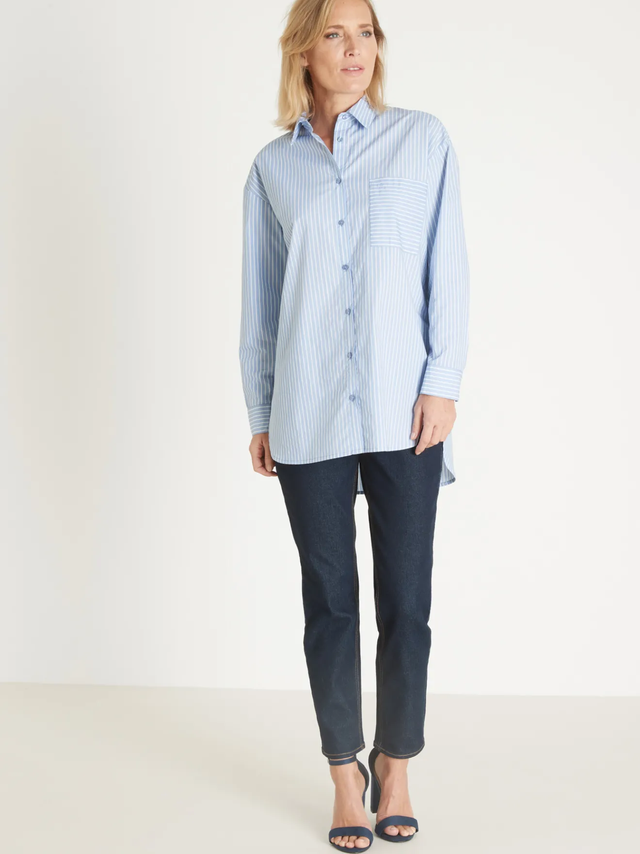 New Chemisier long pur coton Femme Tunique|Chemisier, Blouse