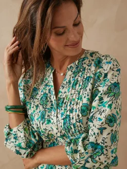 New Chemisier tunique à petits plis Femme Tunique|Chemisier, Blouse