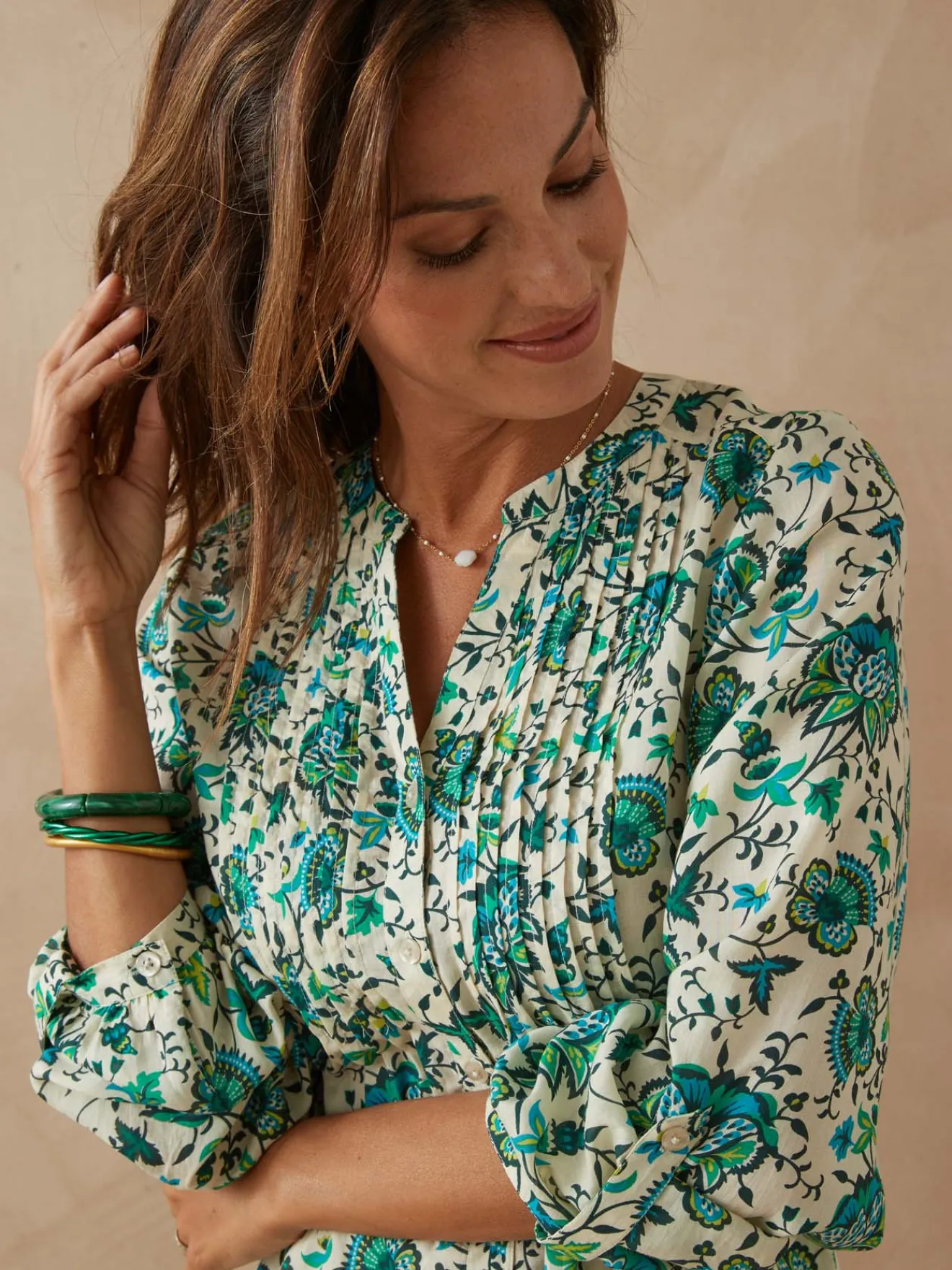 New Chemisier tunique à petits plis Femme Tunique|Chemisier, Blouse