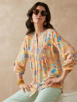 Clearance Chemisier tunique à petits plis Femme Tunique|Chemisier, Blouse