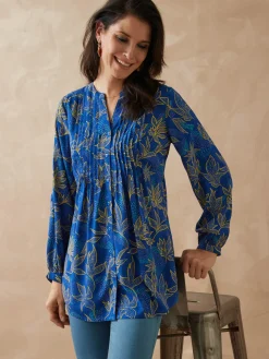 Online Chemisier tunique à petits plis Femme Tunique|Chemisier, Blouse