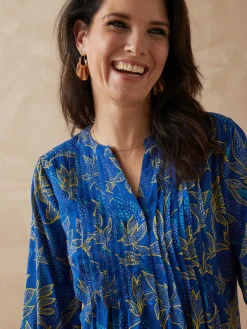 Online Chemisier tunique à petits plis Femme Tunique|Chemisier, Blouse