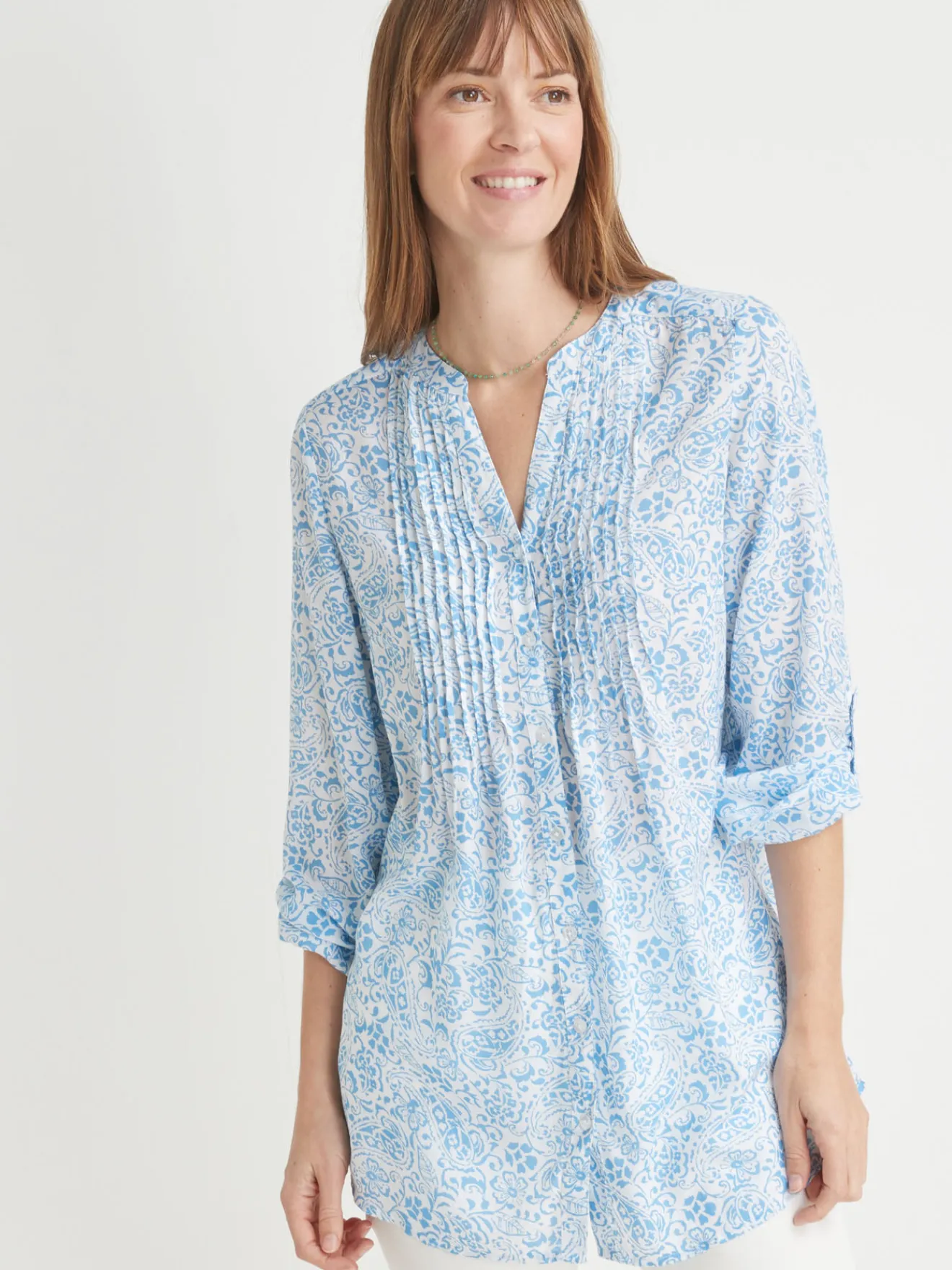 Sale Chemisier tunique à petits plis Femme Tunique|Chemisier, Blouse