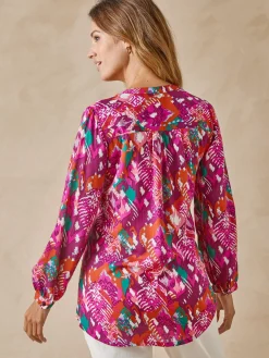 Outlet Chemisier tunique à petits plis Femme Tunique|Chemisier, Blouse