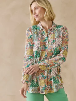 Online Chemisier tunique en maille fluide Femme Tunique|Chemisier, Blouse