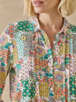 Online Chemisier tunique en maille fluide Femme Tunique|Chemisier, Blouse