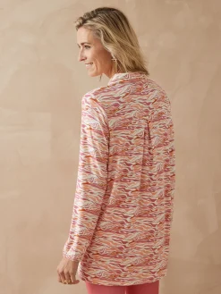 Outlet Chemisier tunique en maille fluide Femme Tunique|Chemisier, Blouse