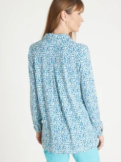 Outlet Chemisier tunique en maille fluide Femme Tunique|Chemisier, Blouse