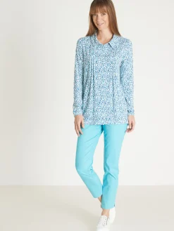 Outlet Chemisier tunique en maille fluide Femme Tunique|Chemisier, Blouse