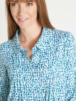 Outlet Chemisier tunique en maille fluide Femme Tunique|Chemisier, Blouse