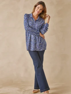 Sale Chemisier tunique en maille fluide Femme Tunique|Chemisier, Blouse