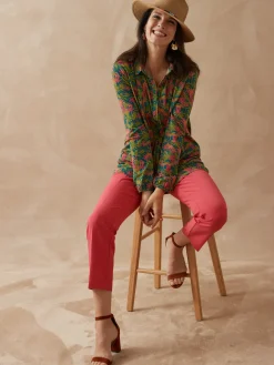 Online Chemisier tunique en maille fluide Femme Tunique|Chemisier, Blouse