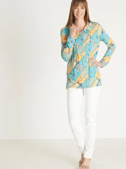 Online Chemisier tunique en maille fluide Femme Tunique|Chemisier, Blouse