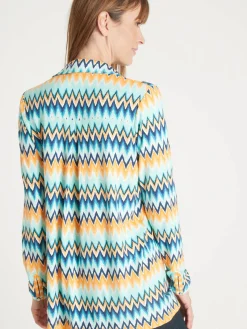 Online Chemisier tunique en maille fluide Femme Tunique|Chemisier, Blouse