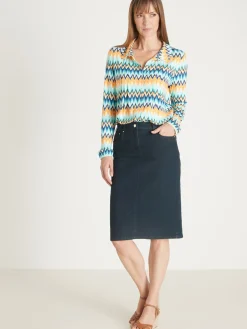 Online Chemisier tunique en maille fluide Femme Tunique|Chemisier, Blouse