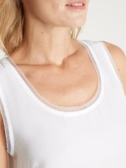 Discount Débardeur en crêpe avec dentelle Femme Chemisier, Blouse