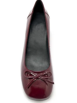 Online Décolletés cuir verni talon bloc Femme Escarpins