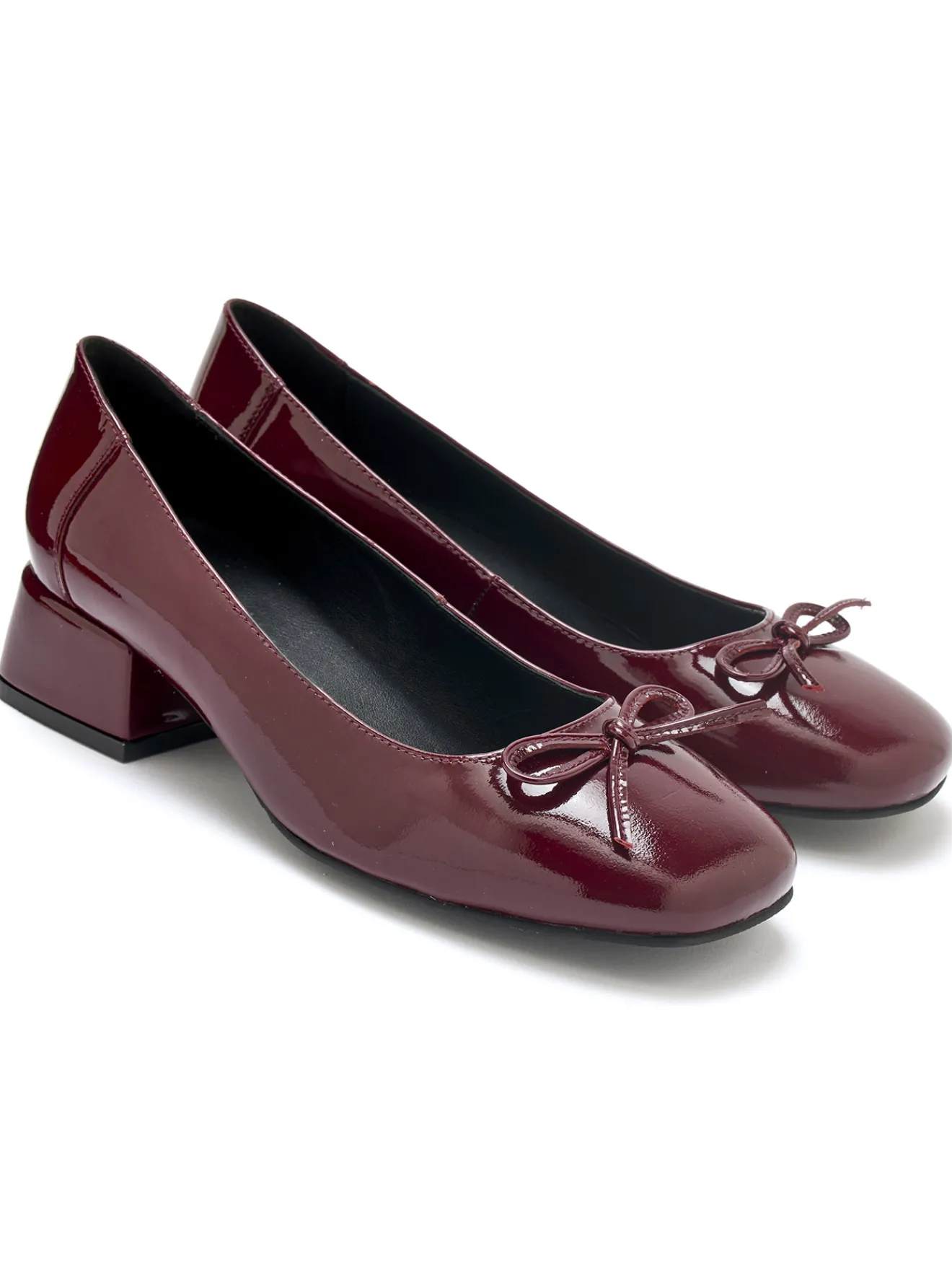 Online Décolletés cuir verni talon bloc Femme Escarpins