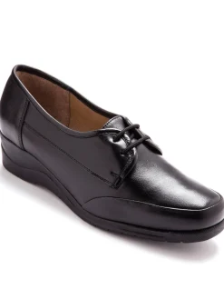 Clearance Derbies à lacets grande largeur cuir Femme Baskets, Derbies