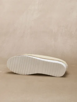 New Derbies compensés cuir perforé Femme Baskets, Derbies